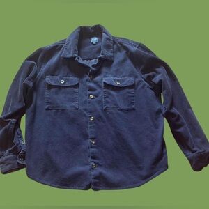 Gap navy blue mens corduroy button up shirt XL